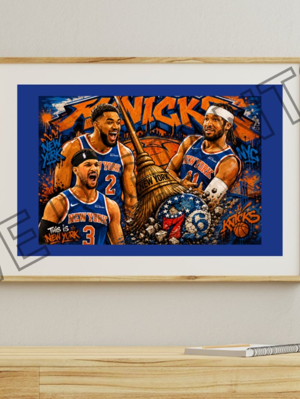 New York Knicks Poster Print 17x11 Unframed Wall Art NBA Basketball Decor
